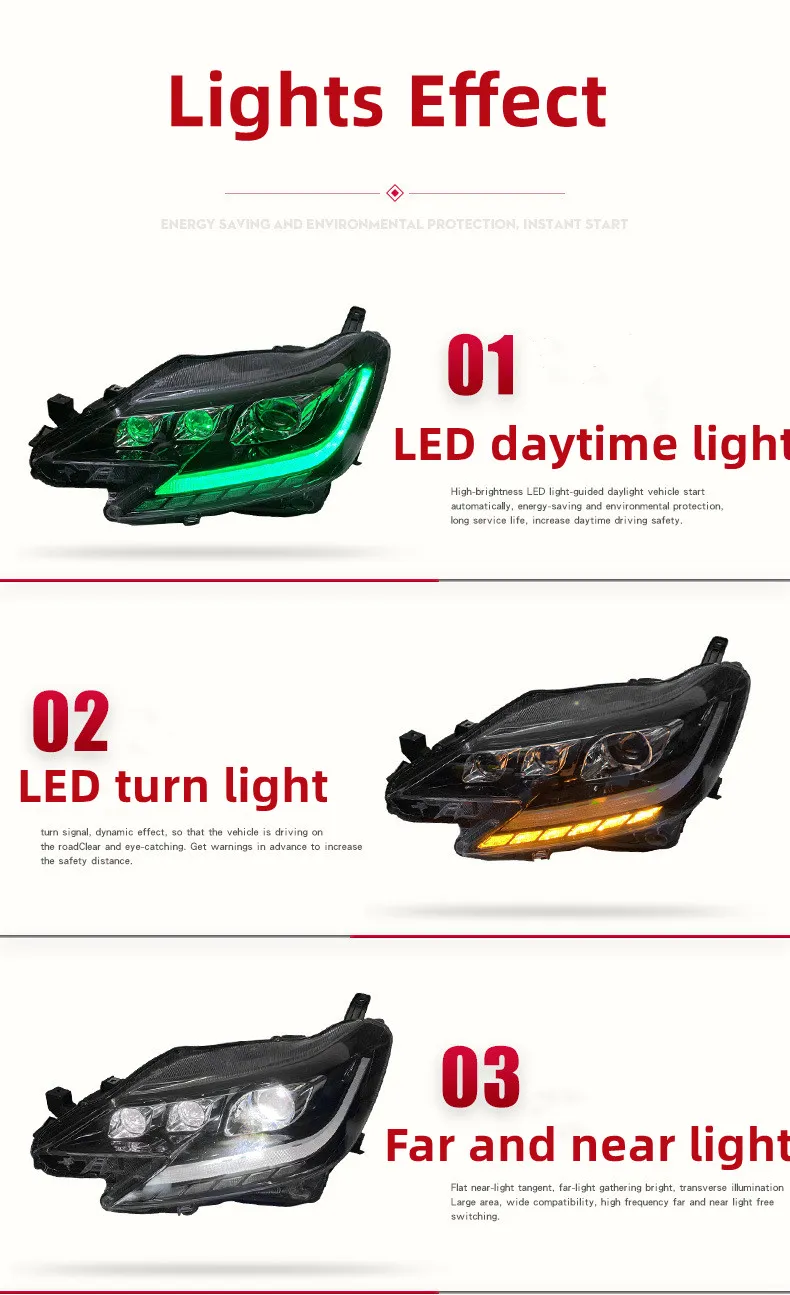 For Toyota REIZ 2013-20 19 Headlight Assembly Upgrade RGB Headlight Demon Eye Daytime Running Light