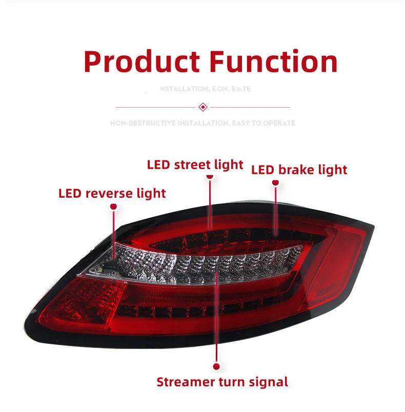 Car Taillights For Porsche Caman 987.1 2004-2011 Taillight Assembly Cayman Modified LED Tail Light Boxster Styling