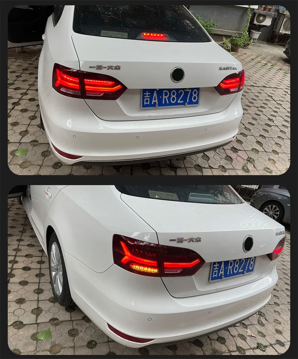 Auto LED Taillight For VW Jetta MK6 2011-2014 Taillights DRL Dynamic Turn Signal Lamp Rear Reverse Brake Lights