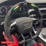Auto Parts Steering Wheels for Audi A6 RS6 RS7 LED Racing Carbon Fiber Steering System - Image 3