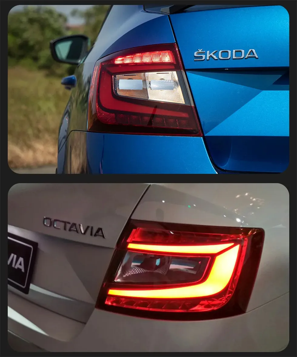 Car Tail Lights for Skoda Octavia 20 15-20 17 Tail Lamp Turn Signal Rear Reverse Brake Light Replacement