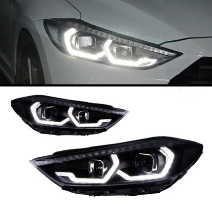 Car LED Headlight Assembly For Elantra Front Headlights Replacement 20 16-20 20 BMW Type DRL Daytime Light