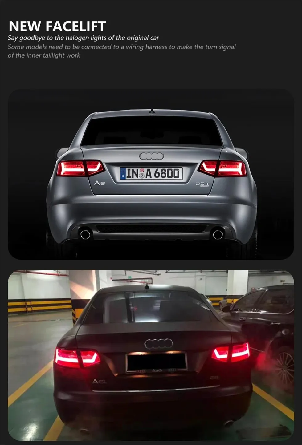 Car Modified Taillight For AUDI A6 C6 2008-2012 C7 Styling LED Running Lights Sequential Signal Rear Brake Taillights