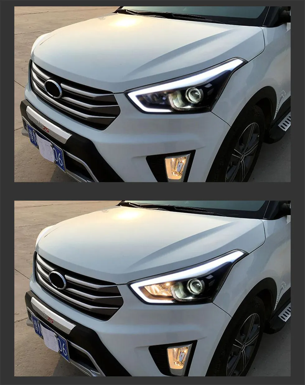 Car Styling Headlight For Hyundai ix25 2014-20 17 LED Signal Front Headlights Replacement DRL Daytime Light