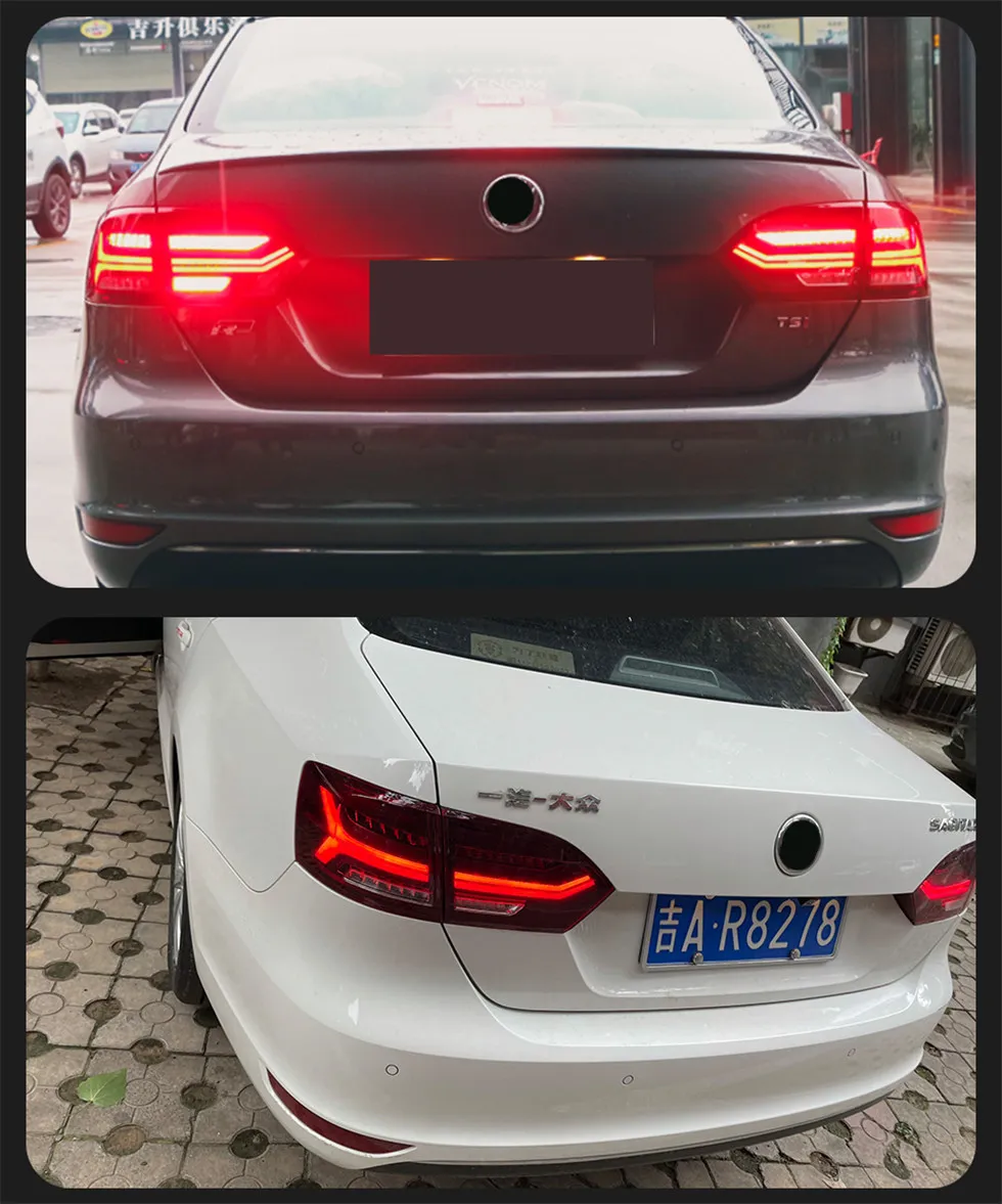 Auto LED Taillight For VW Jetta MK6 2011-2014 Taillights DRL Dynamic Turn Signal Lamp Rear Reverse Brake Lights