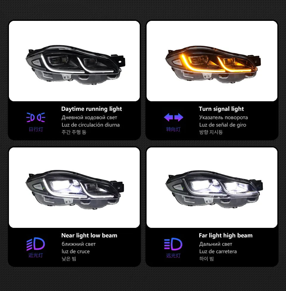 Car Head lamp for Jaguar XJL Headlights 20 11-20 19 XJ XF XE Headlights DRL Turn Signal High Beam Daytime Lights