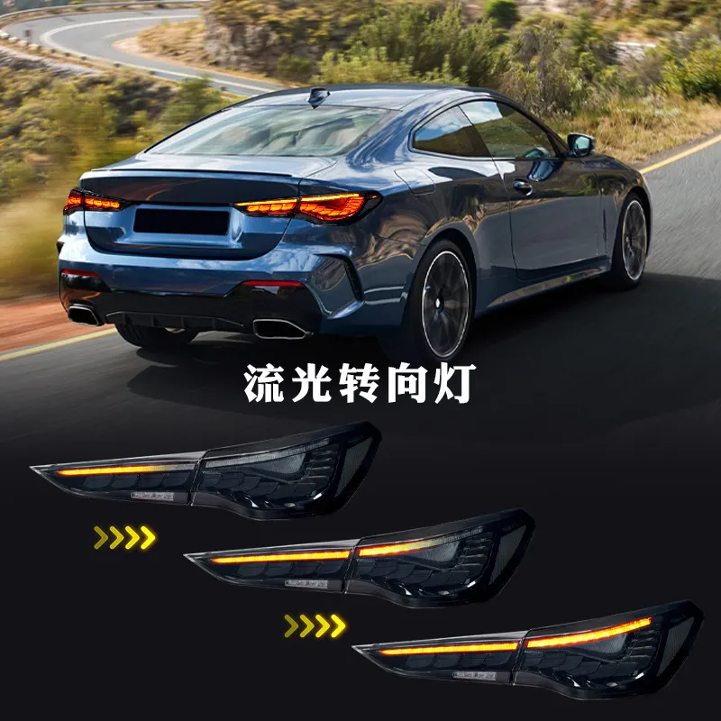 LED Steering Taillights For B-MW 4 Series G22 G23 G26 20 20-2022 Dragon Scale Style Taillight Brake Reversing Rear Lamp