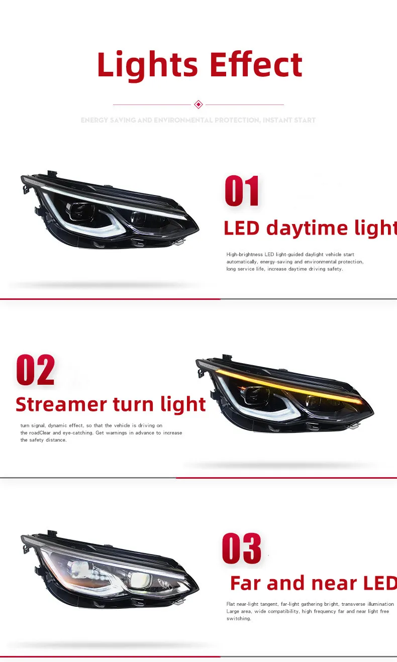 For VW Golf 8 20 21-2024 Headlight Assembly Upgrade LED Lens Headlight Daytime Running Light Golf 8 Auxiliary High Beam