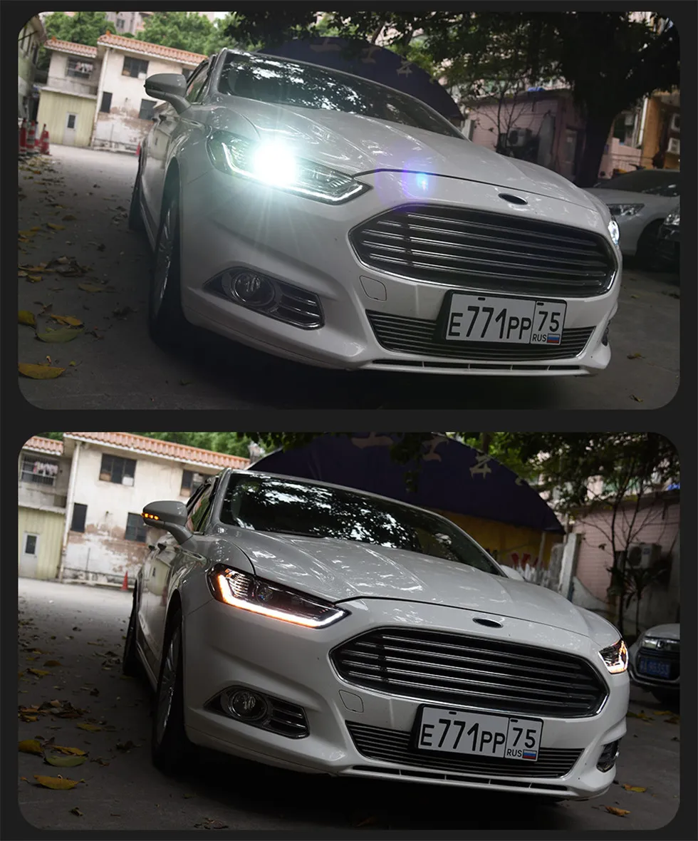 Car Goods For Ford Fusion Mondeo 20 13-20 16 Head lamp LED Headlight LED Dual Projector Headlights Replacement