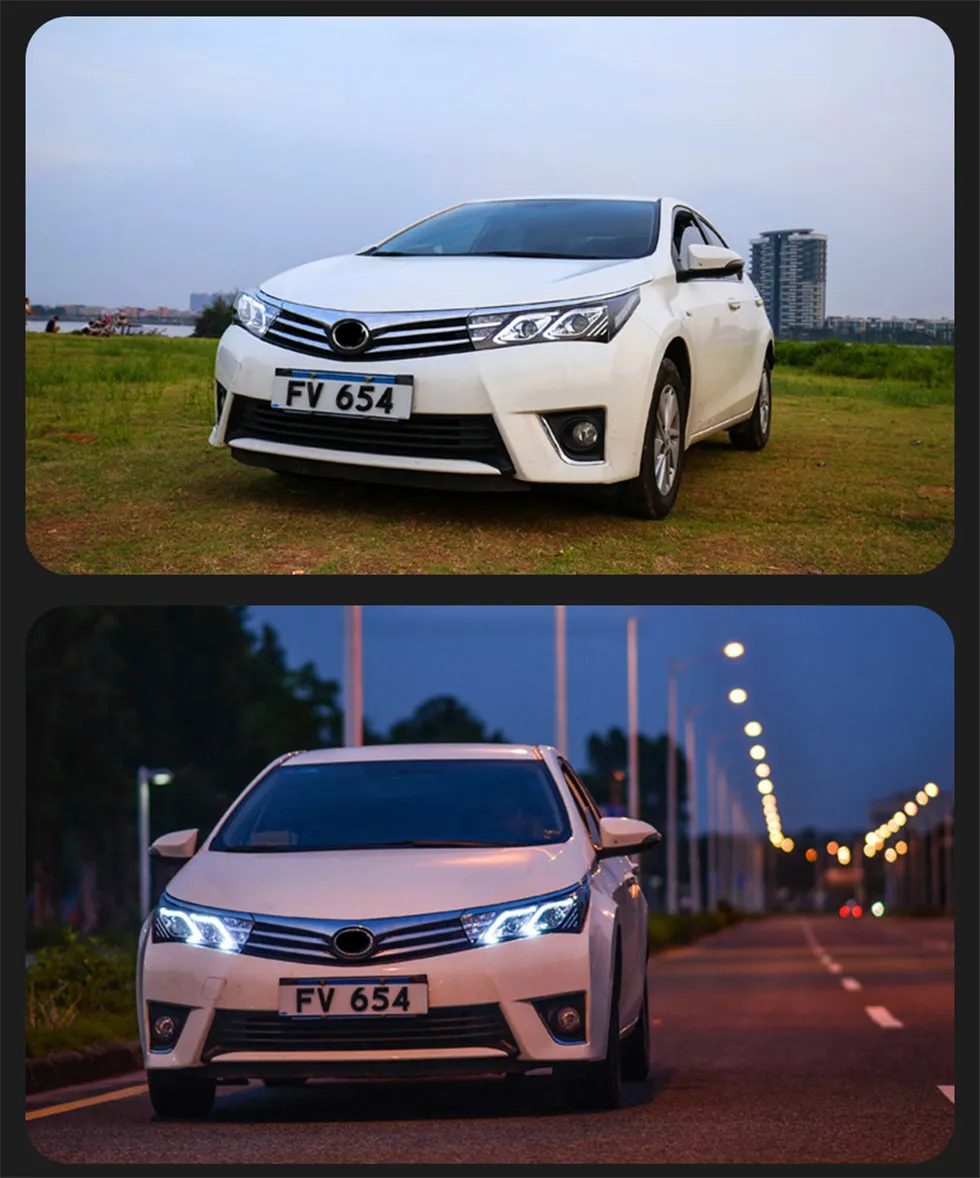 LED Light Bulb Headlights For Toyota Corolla 20 14-20 16 Head Lights Benz Style Replacement Daytime Running Headlight