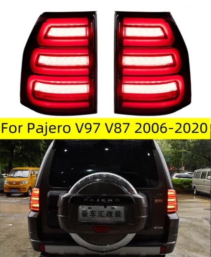Car Taillights For MITSUBISHI Pajero V97 V87 Tail Lights 20 06-20 20 With Sequential Turn Signal Animation Brake Parking Rear Lamp