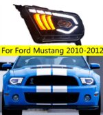 Head Lamp for Ford Mustang 2010-2012 LED Headlight High Low Beam Lens Lights DRL Running Light