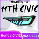 Automobile RGB Rear Lamp For Honda CIVIC 11th Taillight 20 21-2023 LED Brake Lights Reverse Street Light