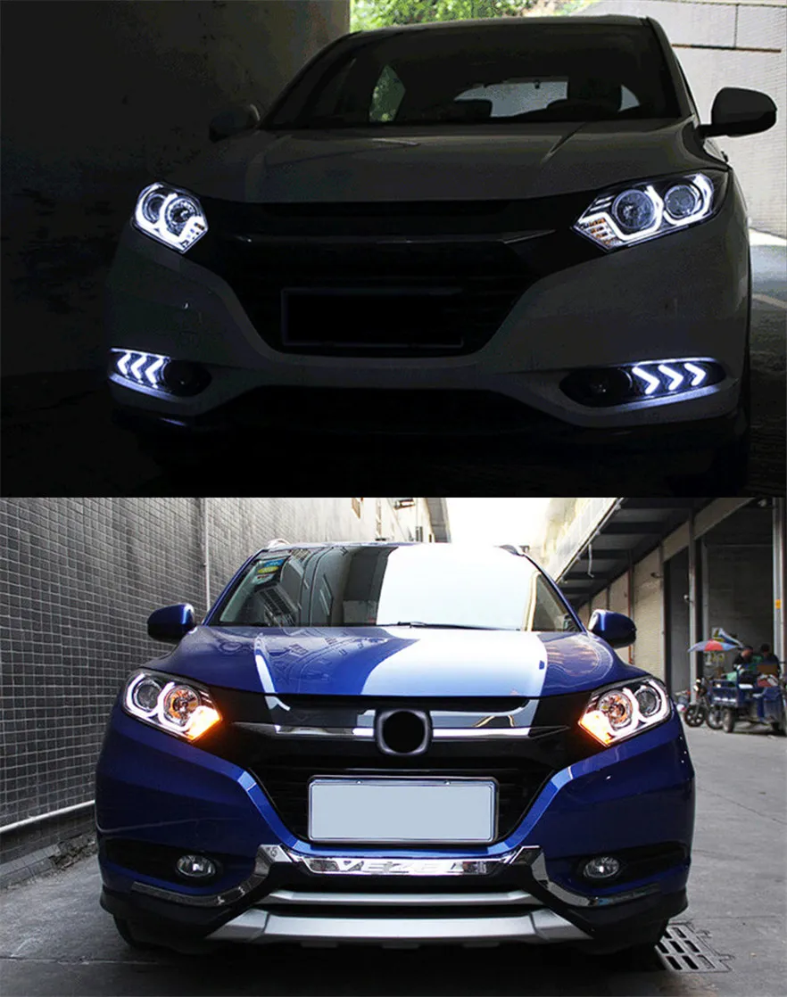 Headlight For Honda HRV Vezel 20 15-20 18 Head Lights Style Replacement DRL Daytime lights Lighthouse Projector Facelift