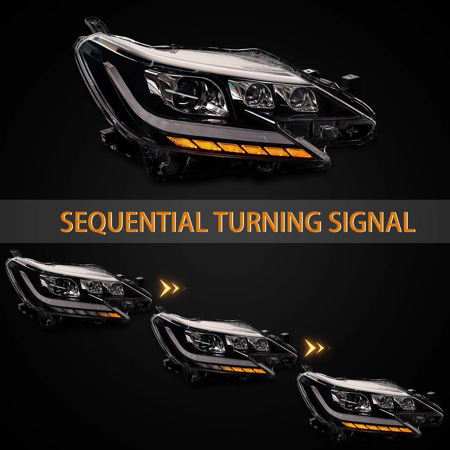 LED Headlights For Cars For Toyota REIZ 20 14-20 17 Upgrade Bifocal Lens Headlight Demon Eye Running Head Lights