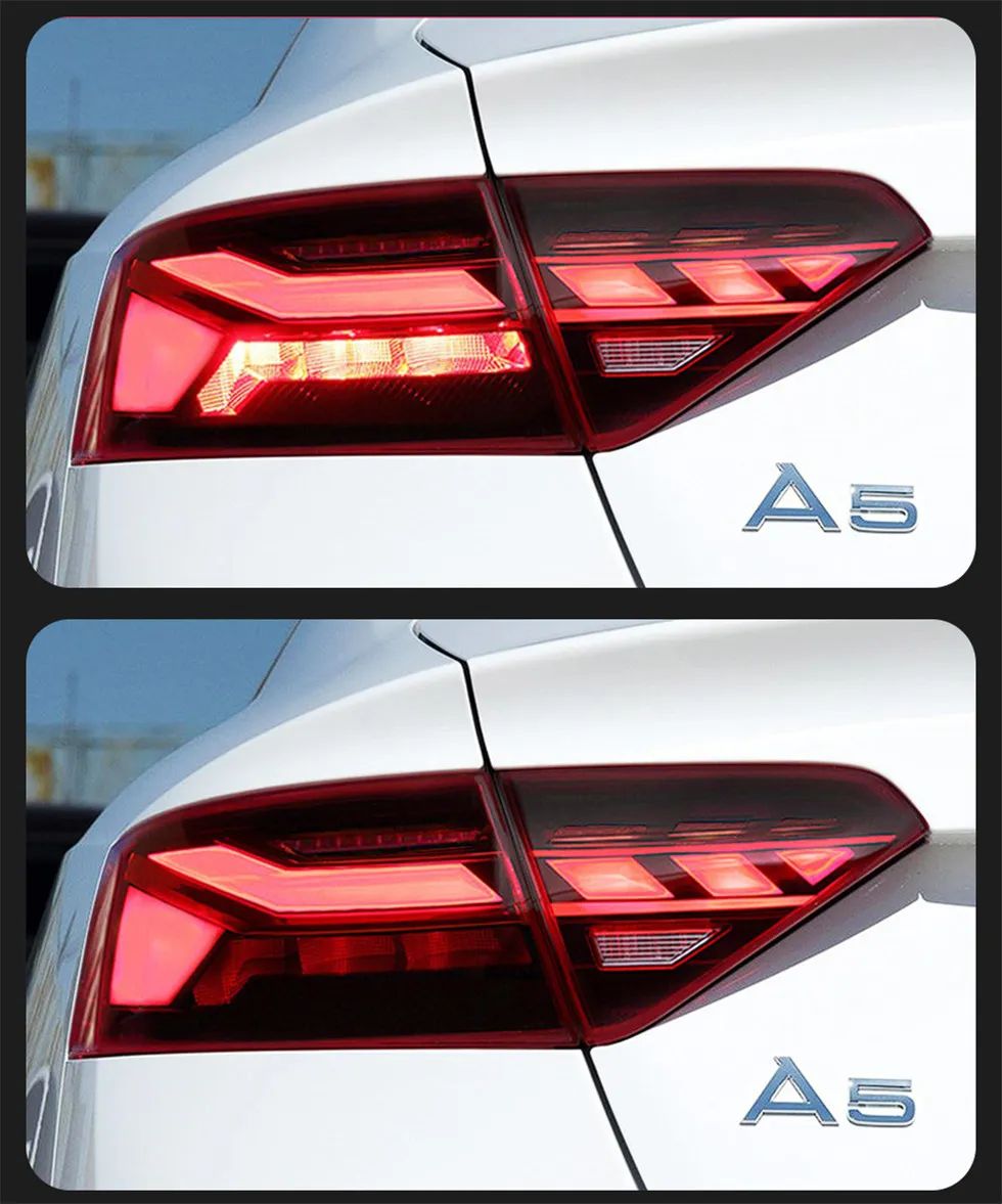 Taillight For A5 A5L 2008-20 16 Tail Lights RS5 Style Sequential Turn Signal Taillight LED Brake Lights Reverse Stop Lamp