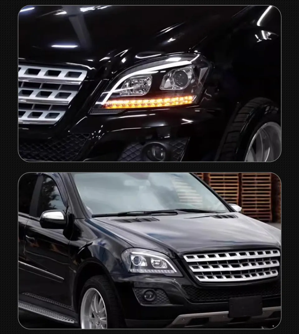 For Benz W164 Headlights 2009-2012 ML350 ML400 ML500 Headlights Fog Lights Daytime Light DRL LED Turning Signal