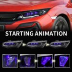 Headlight Assembly For HONDA CIVIC 10th 20 16-20 21 LED Running Lights Upgrade Dual Lens Star Diamond Style Headlights - Image 5