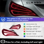 LED Taillight For Benz W117 CLA 2014-20 19 DRL Running Signal Brake Reversing Parking Tail Light Assembly - Image 7