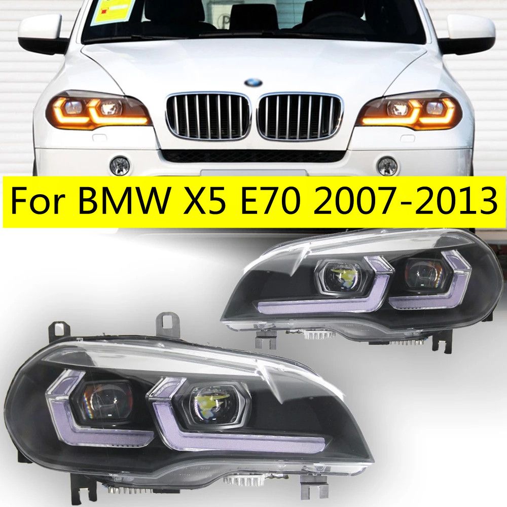 e875a023-9015-4561-adf6-7aebcc1214f5 Head Lights for BMW X5 E70 LED Headlight Projector Lens 2007-2013 Angel Eye DRL Signal Head Lamp Automotive Accessories - Image 1