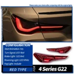 Car Tail Lights for BMW G22 G82 M4 GTS 425i 430i 20 20-2024 Upgrade Laser Dynamic Signal Automotive Accessories - Image 6