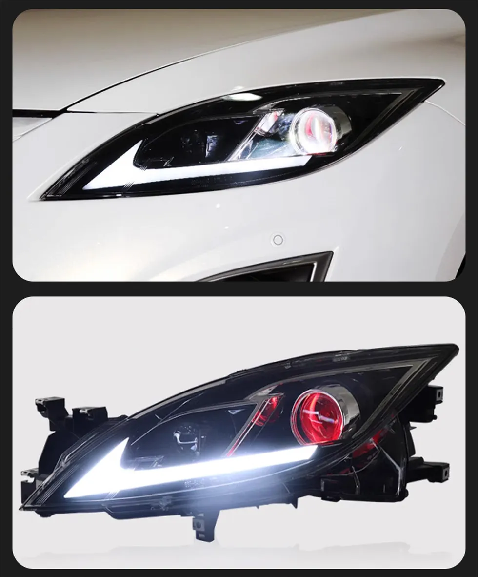 LED Headlight For Mazda 6 ATENZA Headlights 2009-20 16 Angel Eye Bi LED Signal Daytime Lights Accessory