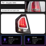 Chrysler 300C 2005-2010 Chrysler 300C Taillight Rear DRL Fog Brake Dynamic Turn Signal Tail Light Assembly - Image 7