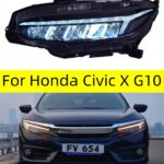 2 PCS Auto Car HeadLight Parts For Honda Civic X G10 Modified LED Lamps Headlights DRL Dual Projector Facelift