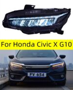 2 PCS Auto Car HeadLight Parts For Honda Civic X G10 Modified LED Lamps Headlights DRL Dual Projector Facelift