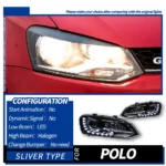 Car Head Lights for VW Polo Headlight 20 11-20 18 Vento front Signal DRL Hid Bi Xenon Beam Head Lamp - Image 6