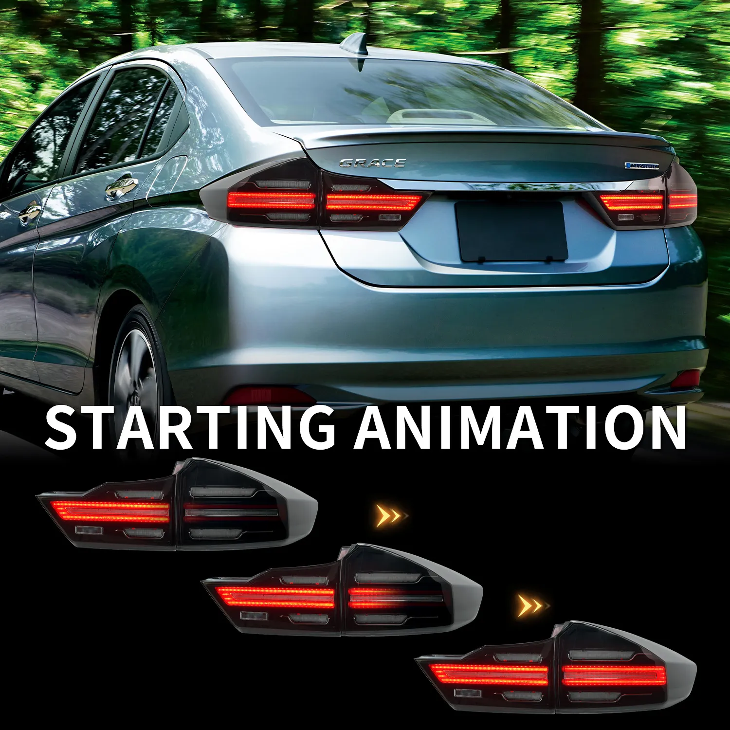 Car Lights For Honda CITY 2014-20 20 Auto Taillight Assembly Upgrade LED Dynamic Signal Lamp Accessories