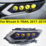 Full LED Crystal Headlights For Nissan X-TRAIL 20 17-20 19 DRL Daytime Light Dynamic Signal Head Lamp Accembly