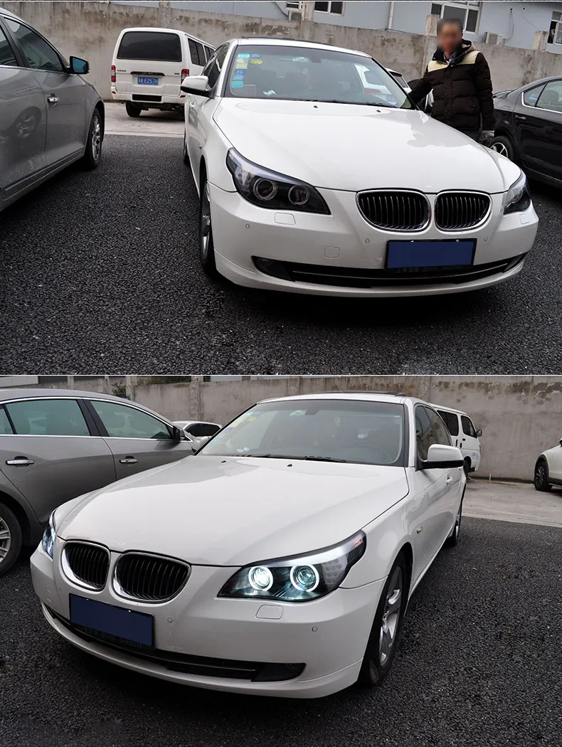 For Car BMW E60 Head Lamp 20 03-20 10 Car Accessory Fog Light Day Running Light DRL H7 LED Bi Xenon Bulb 520i 523i 530i Headlights