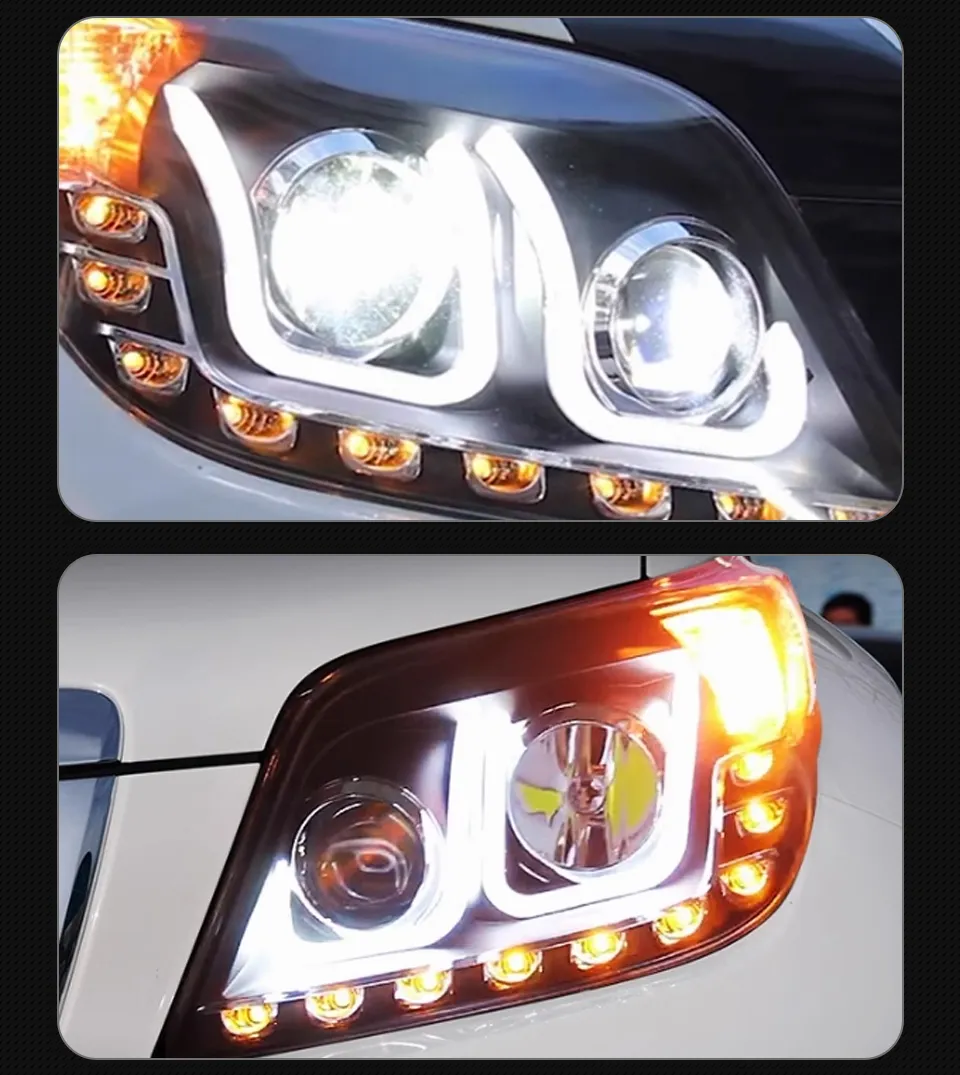 Headlight all LED for Toyota Prado LED Headlight Projector Lens 2010-2013 Front Drl Signal Driving Lamp