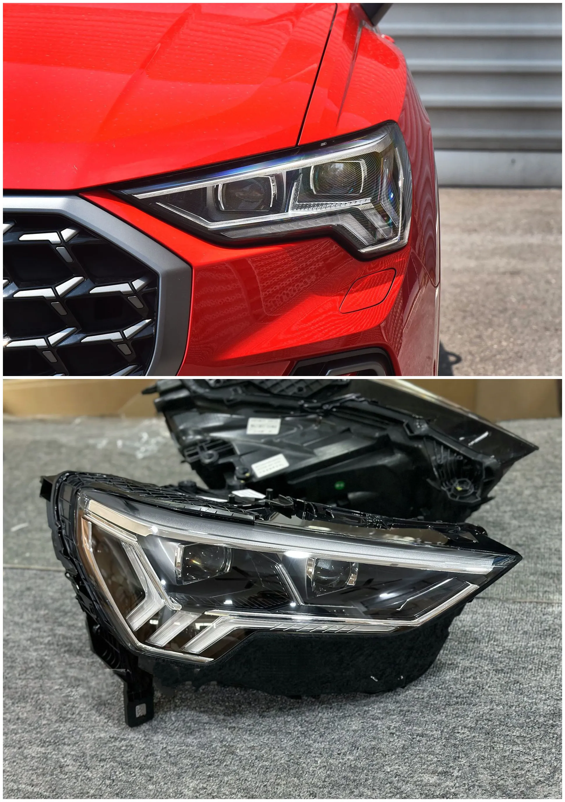 For Audi Q3 20 19-2024 Headlight Assembly Modified High-end LED Daytime Light Flowing Light Steering Dual Lens