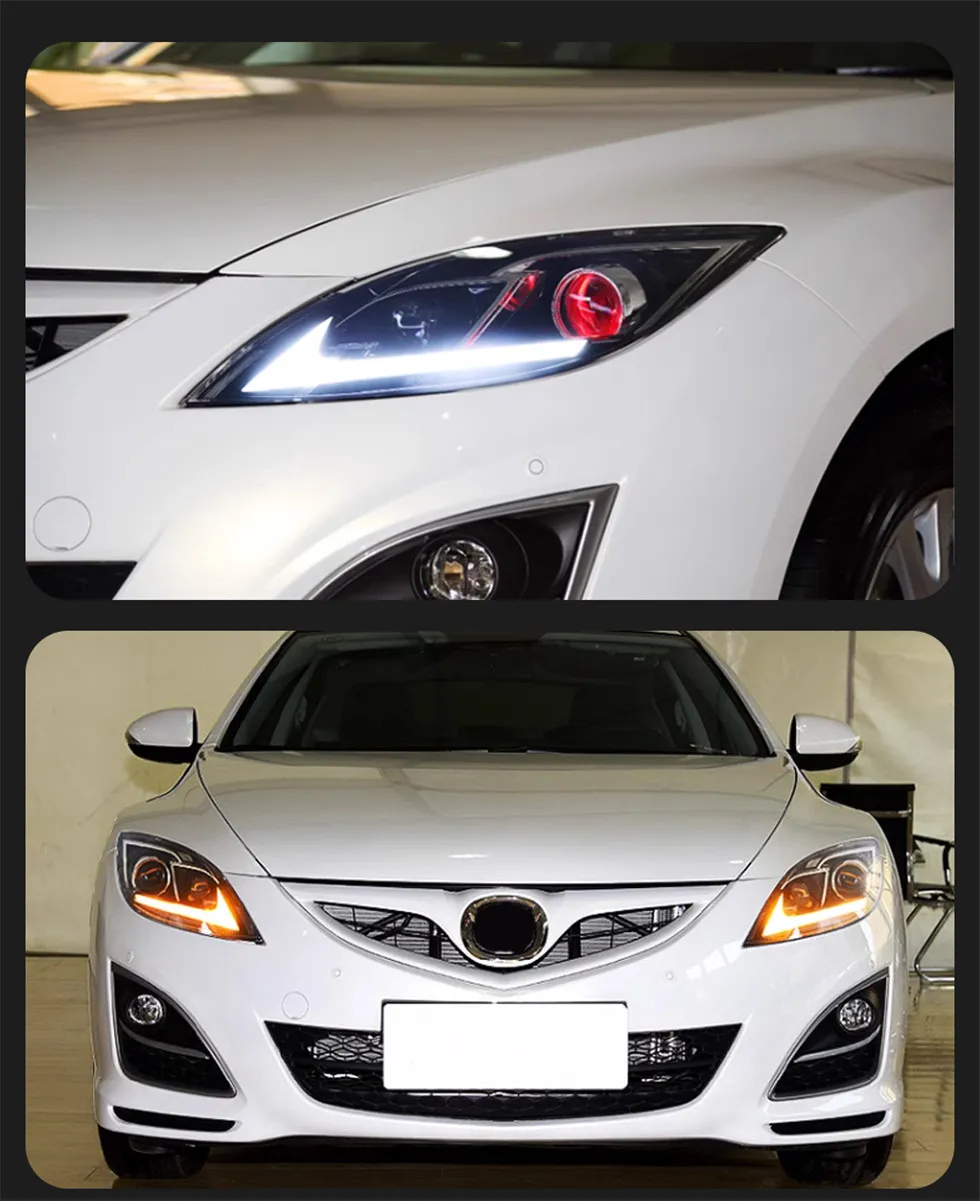 LED Headlight For Mazda 6 ATENZA Headlights 2009-20 16 Angel Eye Bi LED Signal Daytime Lights Accessory