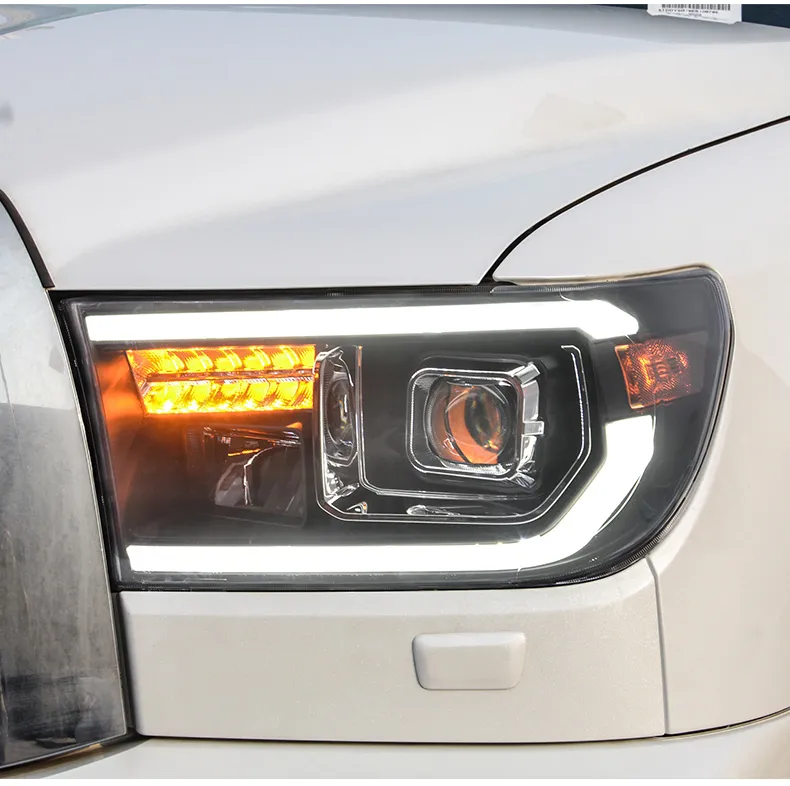 Car Lights Upgrade For Toyota Tundra 2007-2013 All LED Signal Headlights High Beam Parking Lamp Assembly