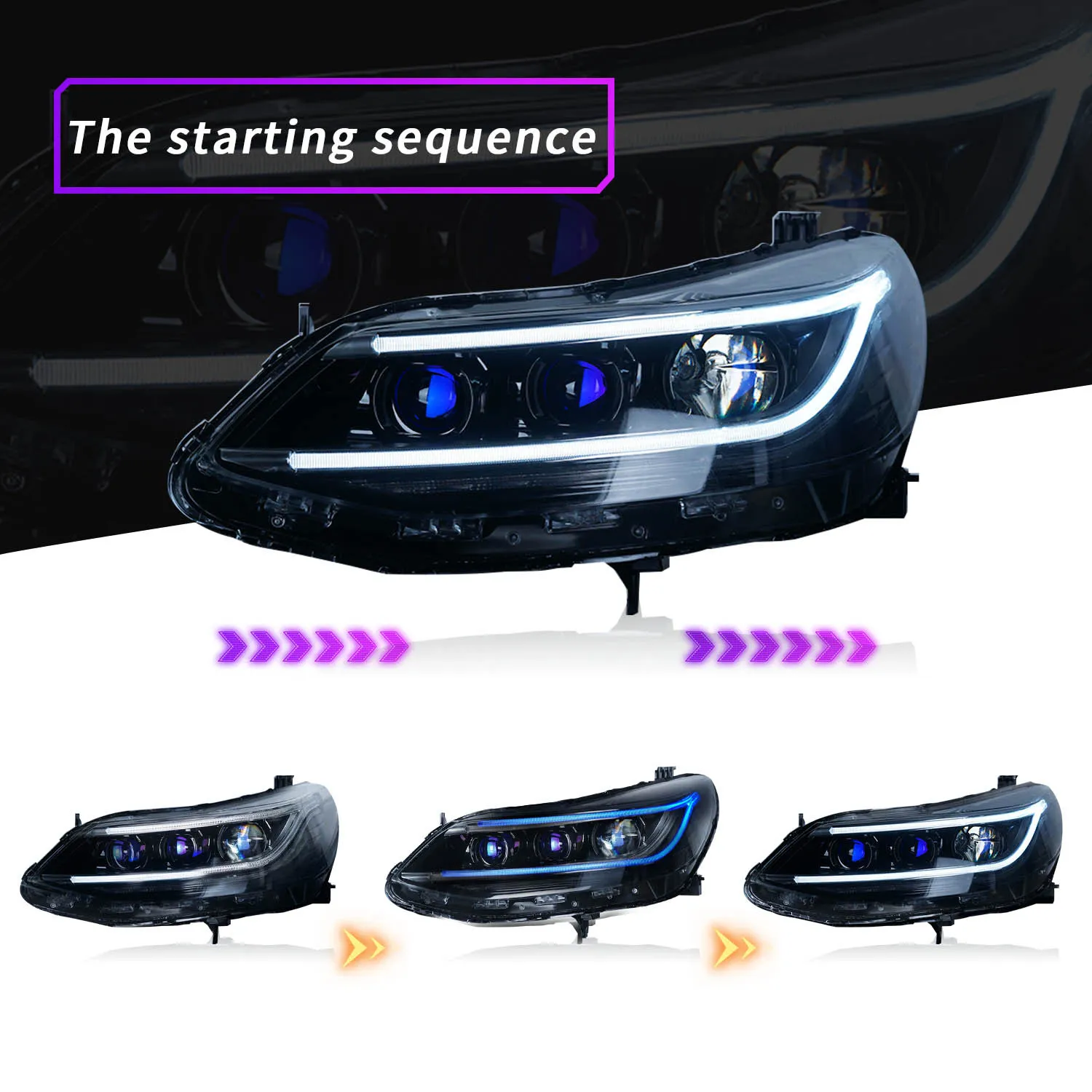 Car Headlights For CRUZE 20 16-20 19 Headlights Fog Light Day Running Light DRL LED Bi Xenon Bulb Front Lamp