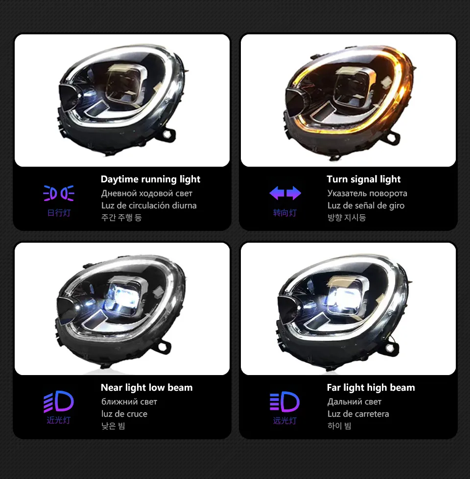 for MINI R60 LED Headlight 2010-20 16 Countryman Headlight Projector Lens DRL LED Low Beam Signal Light