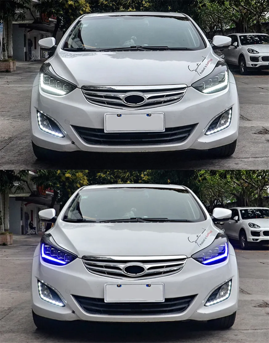 LED Head Light Parts For Hyundai Elantra 20 11-20 16 Front Headlights Replacement DRL Daytime light Accessories