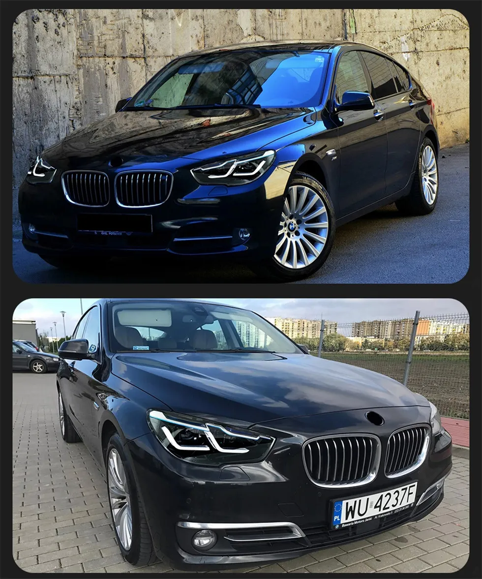 LED Headlights for BMW F07 5 Series GT 5GT LED Angel Eye Headlight DRL Hid Head Lamp Bi Xenon Beam Lights