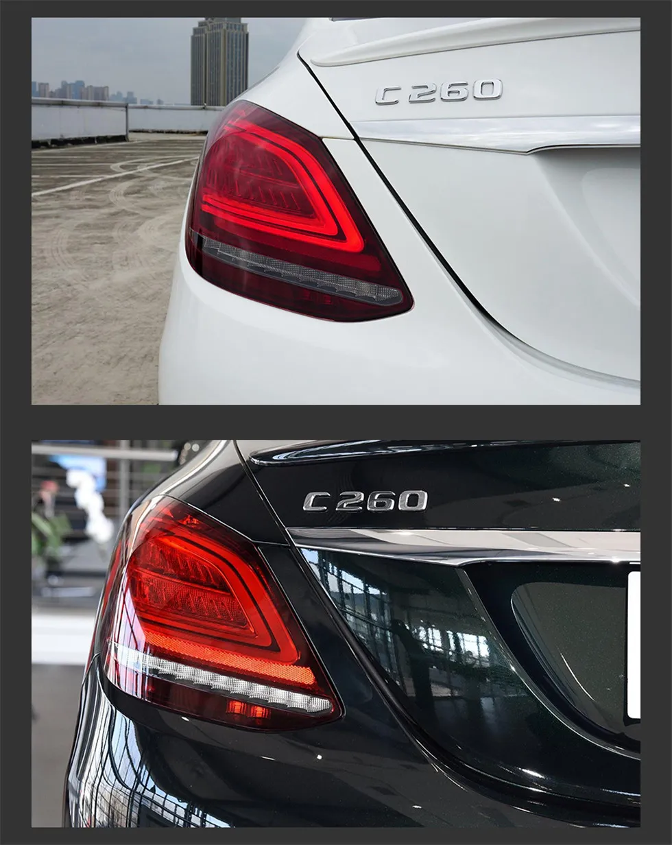 Car Tail Lights For Benz W205 LED Taillihgt 2014-20 19 C180 C200 C260 C300 LED Dynamic Turn Signal Light Tail Lamp Assembly