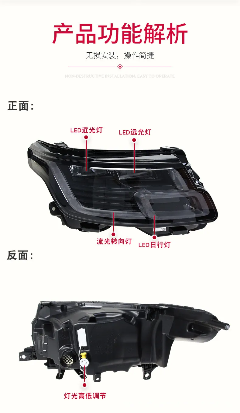 Head Lamp For Range Rover Executive Edition 20 13-20 17 Headlight Assembly Upgrade New High-End Two-eye Full LED Headlights