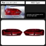 Auto LED Taillight For VW Jetta MK6 2011-2014 Taillights DRL Dynamic Turn Signal Lamp Rear Reverse Brake Lights - Image 6