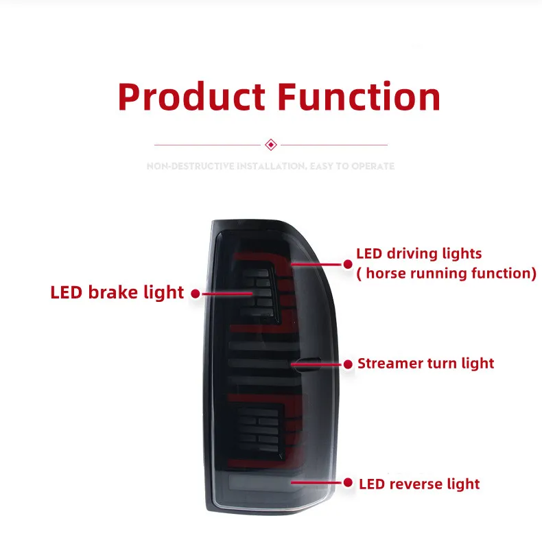 Car Taillight Assembly For Toyota Prado LC90 LC95 3400 1996-2002 LED Street Turn Signal Lights Accessory