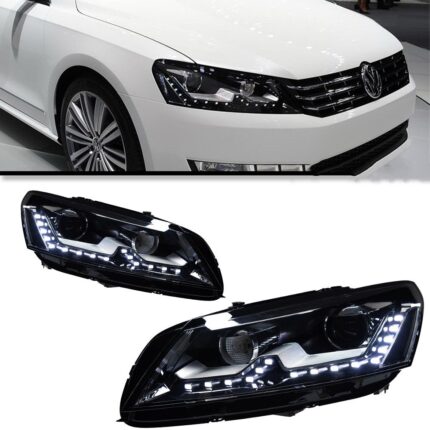 Car Lights Assembly For VW Passat B7 Headlights 2011-20 15 DRL Styling Angel Eye LED Daytime Lights Signal Lamp