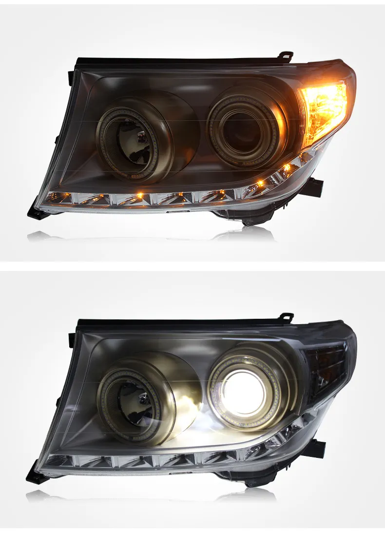Car Light for Toyota 2007-20 15 Headlamp Assembly Land Cruiser Modified LED Daily Running Light Flow Turn Signal