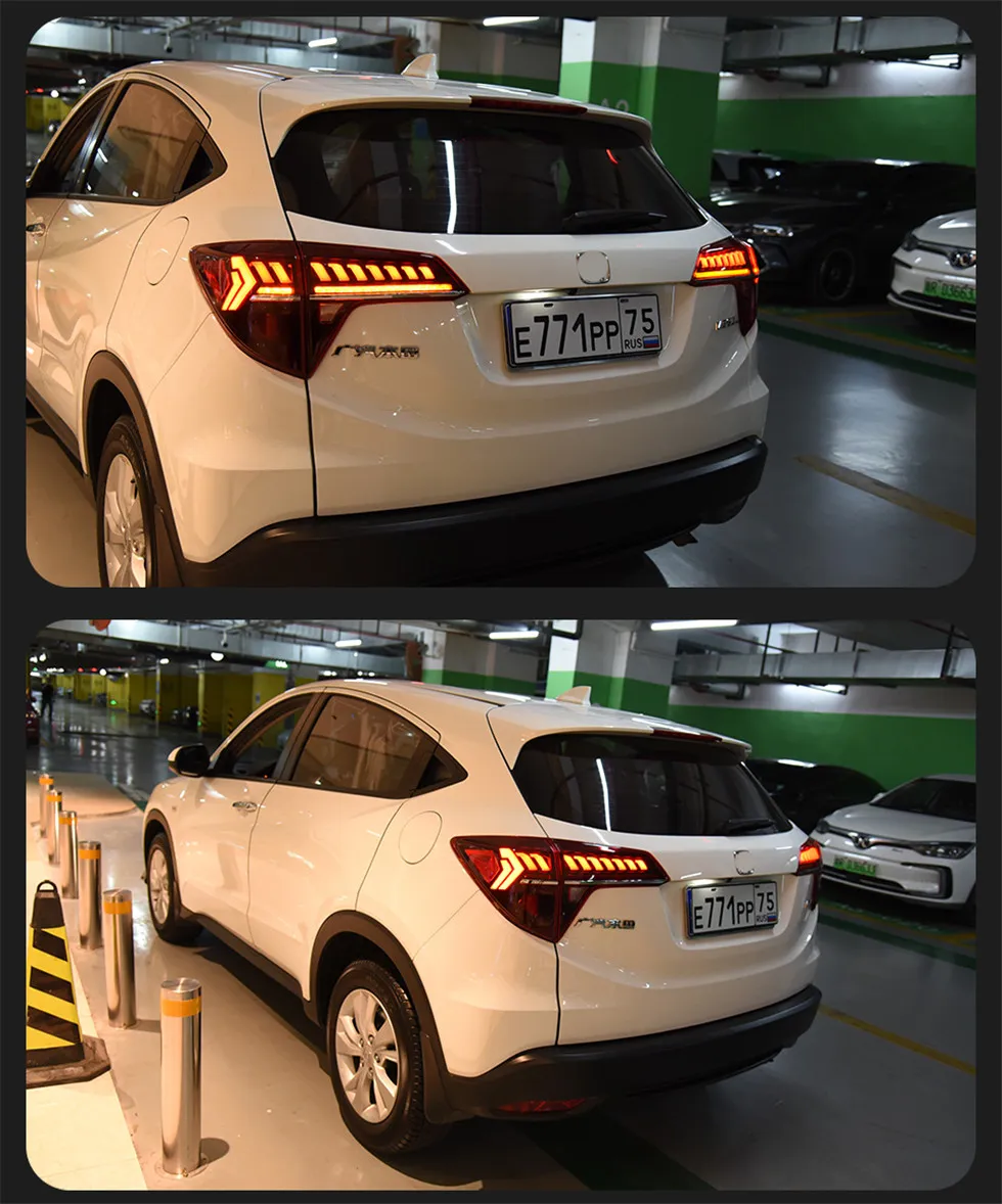 Car Tail Lights For Honda HRV HR-V 2014-2021 LED DRL Q7 Style Running Signal Brake Reversing Parking Taillights