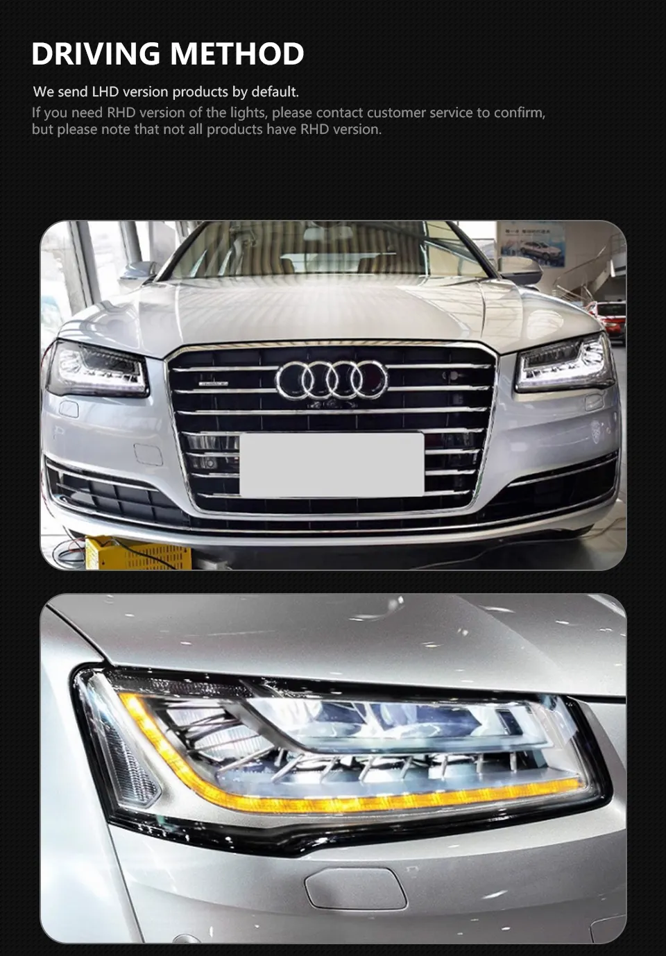 Car Headlight for Audi A8 Headlights 2011-20 17 A8L LED Head Lamp DRL Head Lamp Front light Assembly