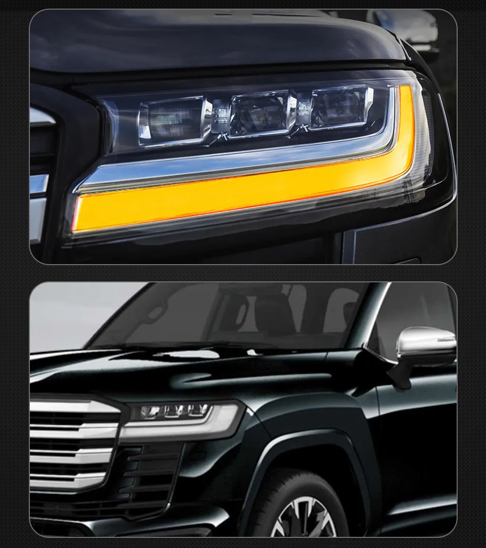 Headlight for Toyota Land Cruiser LC300 20 22-2023 LC300 LED Upgraded Front Lamp DRL Dynamic Turn Signal Head Lamp Assembly